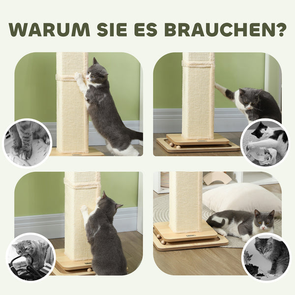 Kratzstamm Sisal Spielball 3-in-1 87cm Eiche