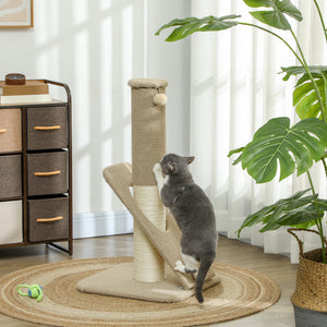 Kratzstamm Sisal mit Spielball Indoor 84cm Cremeweiss