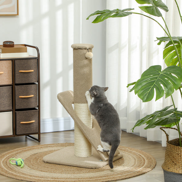 Kratzstamm Sisal mit Spielball Indoor 84cm Cremeweiss