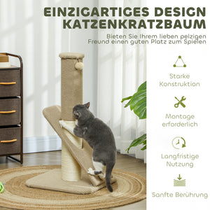 Kratzstamm Sisal mit Spielball Indoor 84cm Cremeweiss