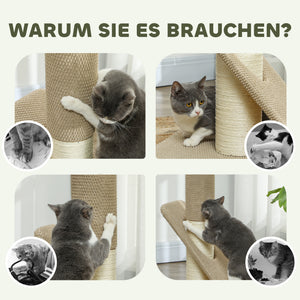 Kratzstamm Sisal mit Spielball Indoor 84cm Cremeweiss