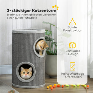 Kratztonne Katzentonne mit zwei Höhlen für Katzen bis 5kg