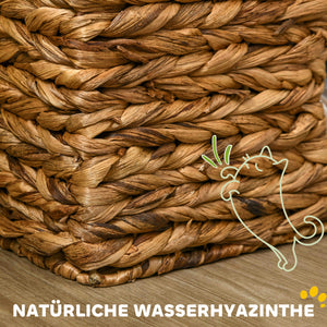 Kratztonne 3 Höhlen Wasserhyazinthe 76cm Hellbraun