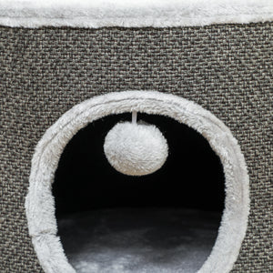 Kratztonne mit Höhle Sisal bis 5kg 30cm Dunkelgrau