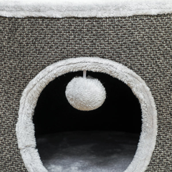 Kratztonne mit Höhle Sisal bis 5kg 30cm Dunkelgrau