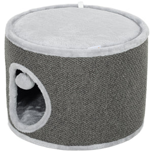 Kratztonne mit Höhle Sisal bis 5kg 30cm Dunkelgrau