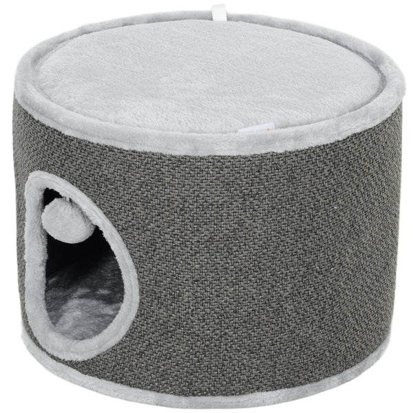 Kratztonne mit Höhle Sisal bis 5kg 30cm Dunkelgrau