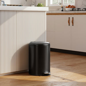 Küchen Mülleimer mit Soft Close Fusspedal 20L Metall schwarz