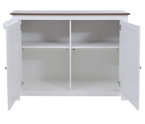 Kücheninsel mit 2 Sitzhockern Schublade Staufächer 90x120x45cm weiss dunkles Holz