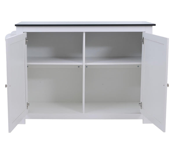 Kücheninsel mit 2 Sitzhockern Schublade Staufächer 90x120x45cm weiss Marmor-Optik