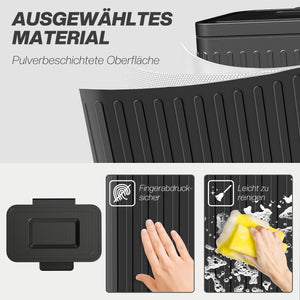 Küchenmülleimer mit 2 Fächern und Fusspedal schwarz