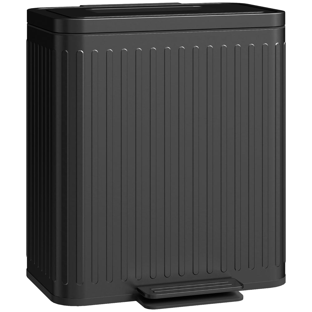 Küchenmülleimer mit 2 Fächern und Fusspedal schwarz