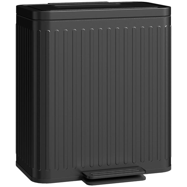 Küchenmülleimer mit 2 Fächern und Fusspedal schwarz