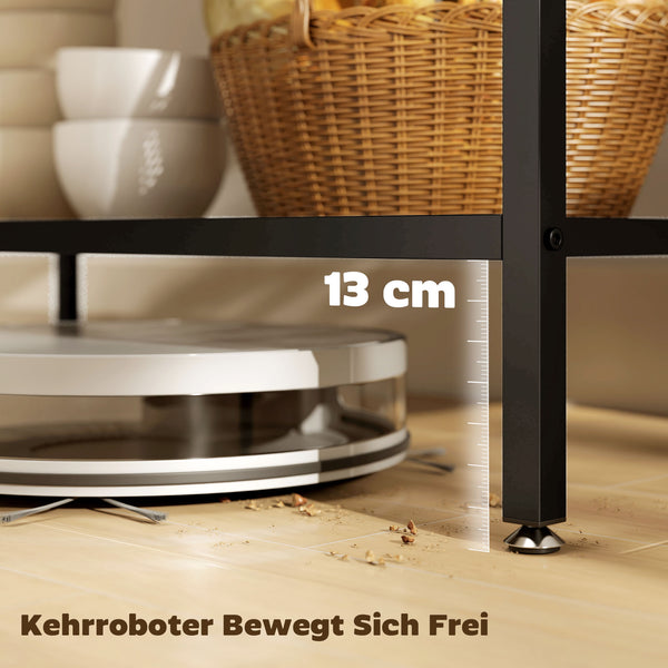 Küchenregal 3-stufig mit Stahlrahmen rustikal braun schwarz