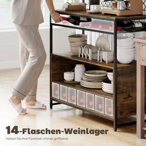 Küchenregal mit Arbeitsfläche und Haken für Töpfe und Gewürze