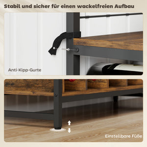Küchenregal mit Arbeitsfläche und Haken für Töpfe und Gewürze