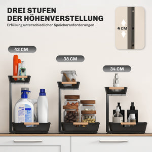 Küchenregal höhenverstellbar mit Körben für Kaffeebar und Küche