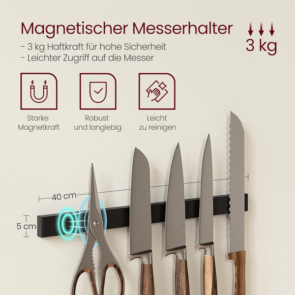 Küchenregal Messerregal mit Magnetleiste für Messer