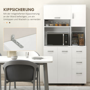 Küchenschrank Buffet mit Schubladen und viel Stauraum weiss