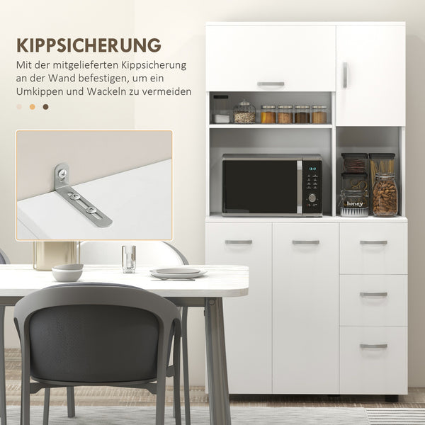 Küchenschrank Buffet mit Schubladen und viel Stauraum weiss