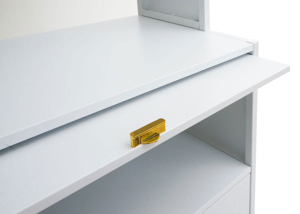 Küchenschrank Küchenregal Arbeitsplatte Schrankfächer rollbar Metall 175x80x42cm weiss