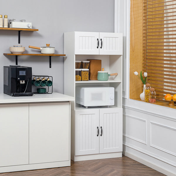 Küchenschrank Landhausstil mit Regalen und Türen weiss schwarz
