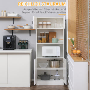 Küchenschrank Landhausstil mit Regalen und Türen weiss schwarz