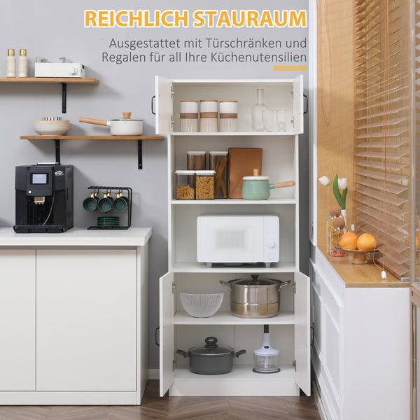 Küchenschrank Landhausstil mit Regalen und Türen weiss schwarz