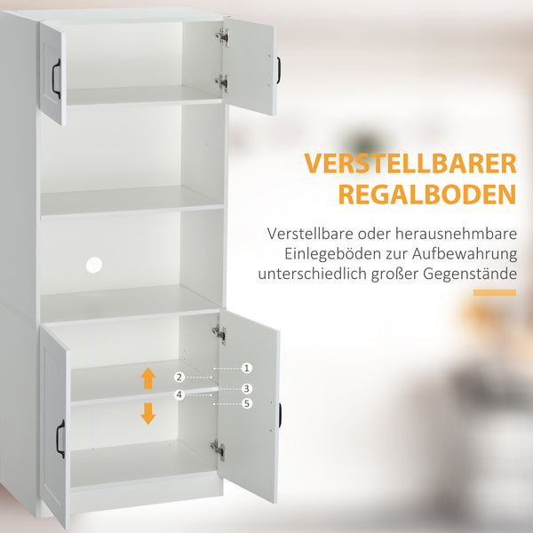 Küchenschrank Landhausstil mit Regalen und Türen weiss schwarz