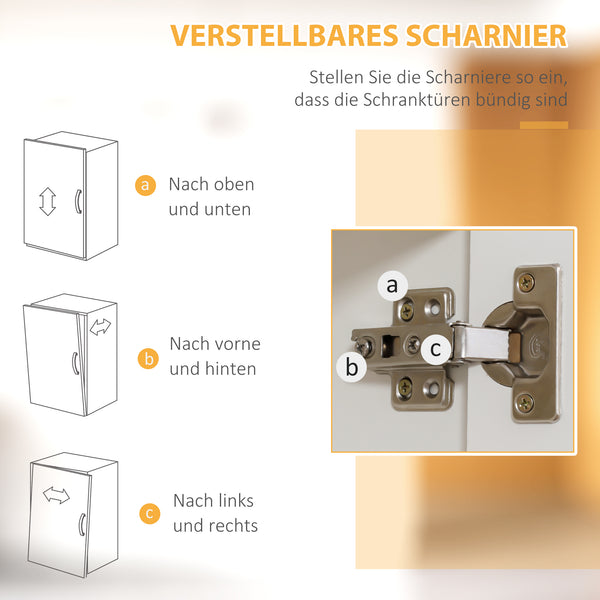 Küchenschrank Landhausstil mit Regalen und Türen weiss schwarz
