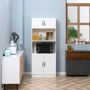 Küchenschrank Landhausstil mit Regalen und Türen weiss schwarz