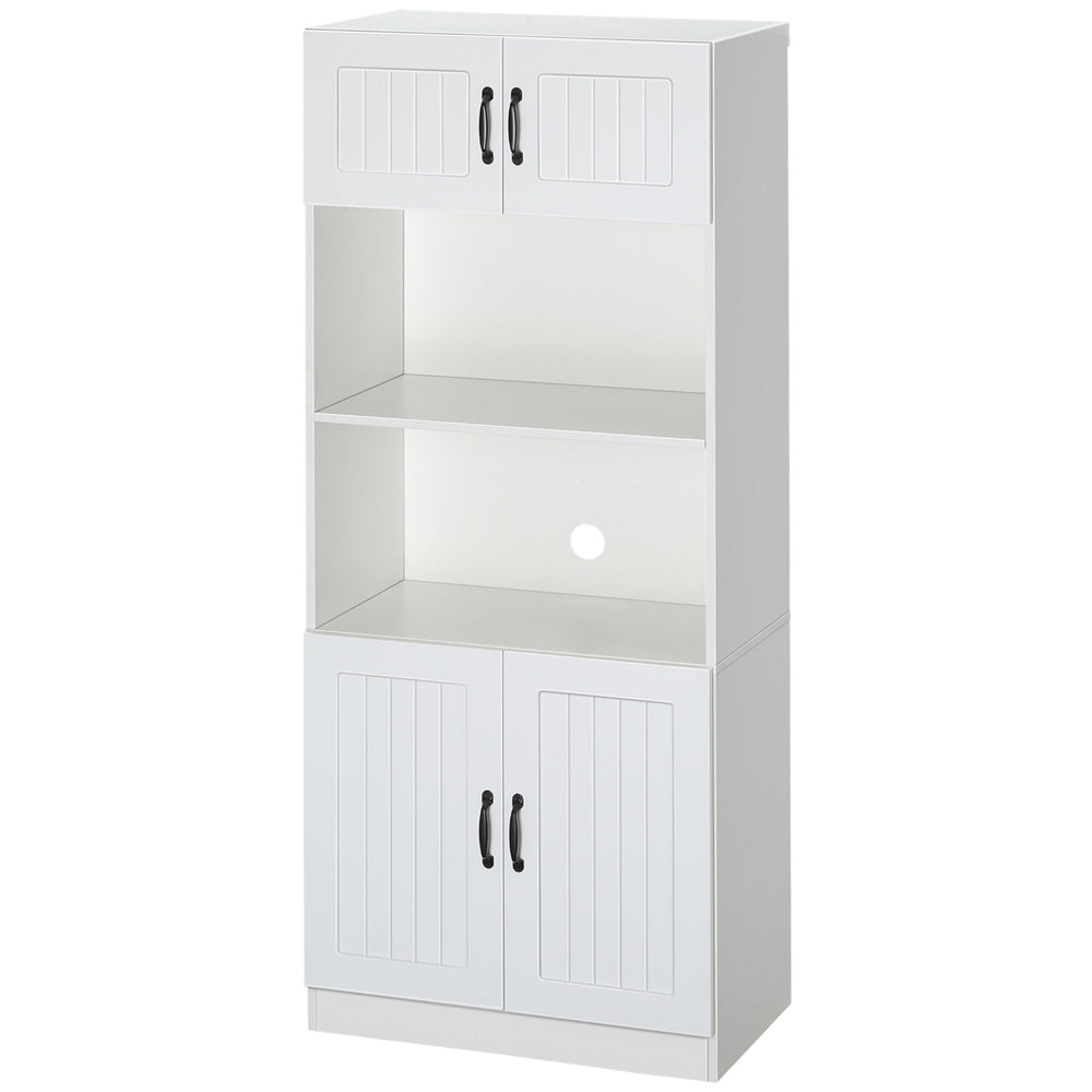 Küchenschrank Landhausstil mit Regalen und Türen weiss schwarz