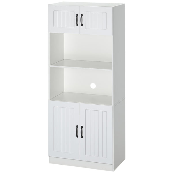 Küchenschrank Landhausstil mit Regalen und Türen weiss schwarz