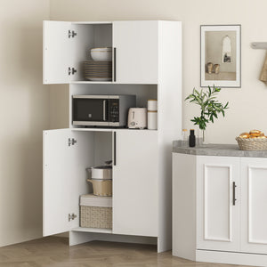 Küchenschrank mit Mikrowellenablage für Küche und Esszimmer weiss
