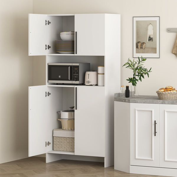 Küchenschrank mit Mikrowellenablage für Küche und Esszimmer weiss