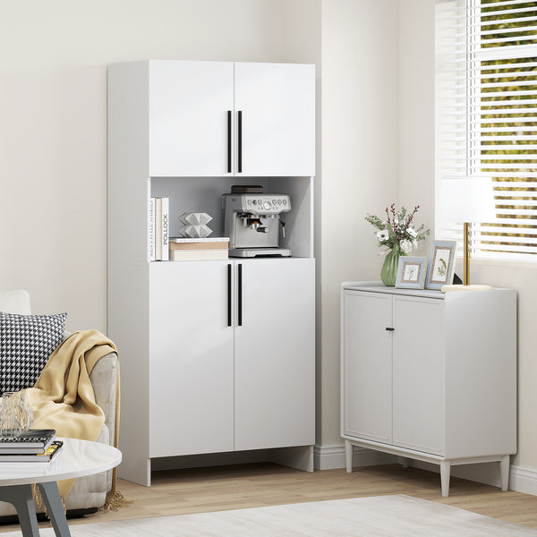 Küchenschrank mit Mikrowellenablage für Küche und Esszimmer weiss