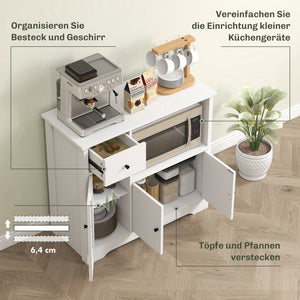 Küchenschrank mit Schublade und offenem Fach weiss