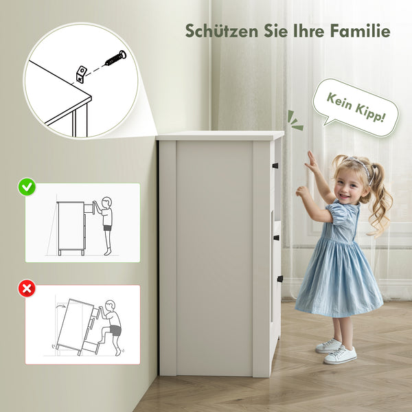 Küchenschrank mit Schublade und offenem Fach weiss
