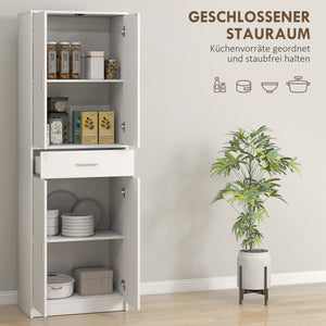 Küchenschrank mit verstellbaren Regalen und viel Stauraum weiss