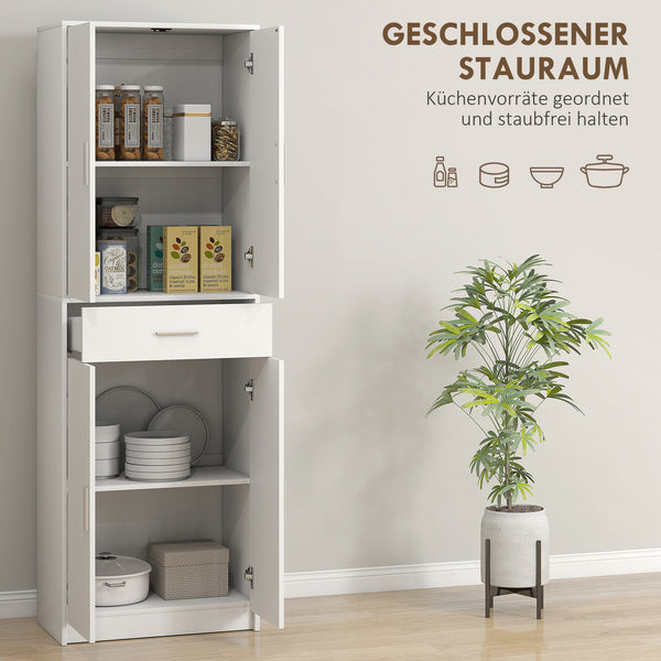 Küchenschrank mit verstellbaren Regalen und viel Stauraum weiss