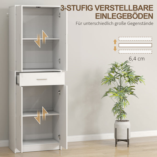Küchenschrank mit verstellbaren Regalen und viel Stauraum weiss