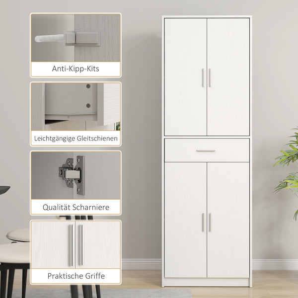Küchenschrank mit verstellbaren Regalen und viel Stauraum weiss