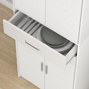 Küchenschrank mit verstellbaren Regalen und viel Stauraum weiss