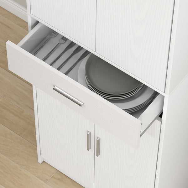 Küchenschrank mit verstellbaren Regalen und viel Stauraum weiss