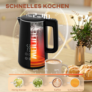 Küchenset Wasserkocher und Toaster Edelstahl Kunststoff schwarz