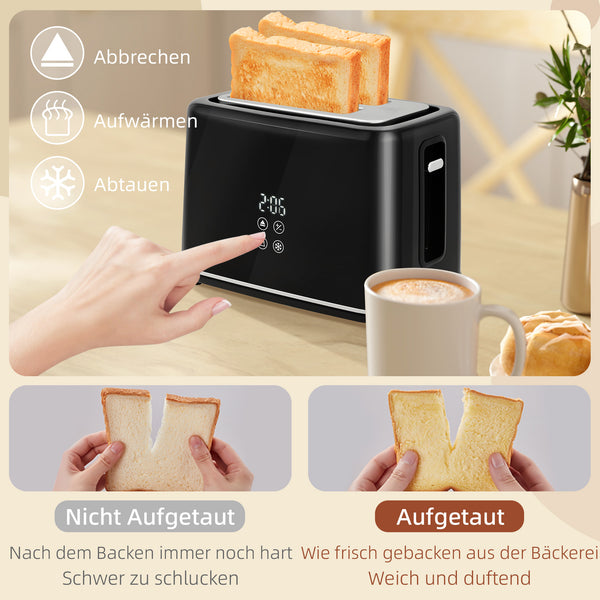 Küchenset Wasserkocher und Toaster Edelstahl Kunststoff schwarz