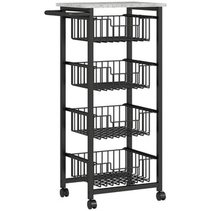 Küchenwagen Servierwagen Trolley rollbar mit 4 Körben