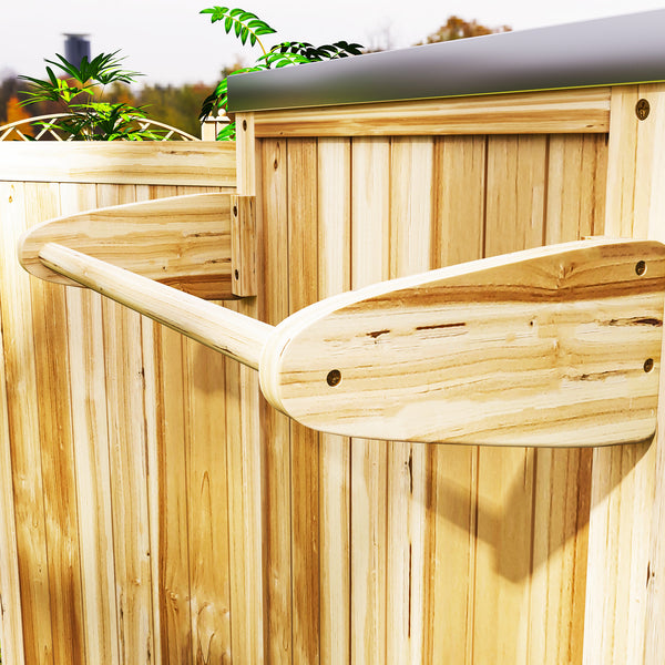 Küchenwagen Outdoor mit Schrank und Rollen aus Holz Edelstahl