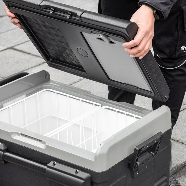 Kühlbox Auto 40L mit LED Grau & Schwarz