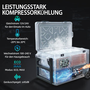 Kühlbox Kompressor elektrisch leise mobil mit Rollen 42,5L bis -20°C